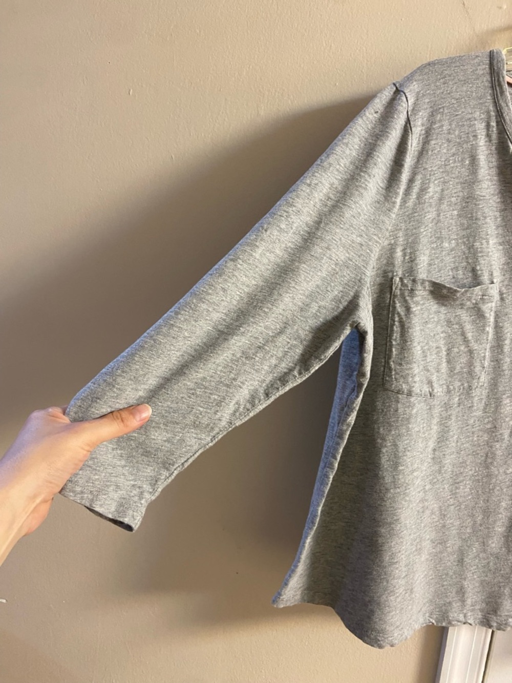 Boden Grey Long-Sleeve Henley Top Sz 18 - Picture 4 of 6
